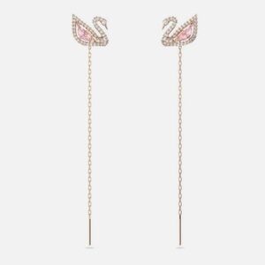 - - Swarovski Swan Crystals Dazzling Drop Earrings Pink, Rose Gold 5469990